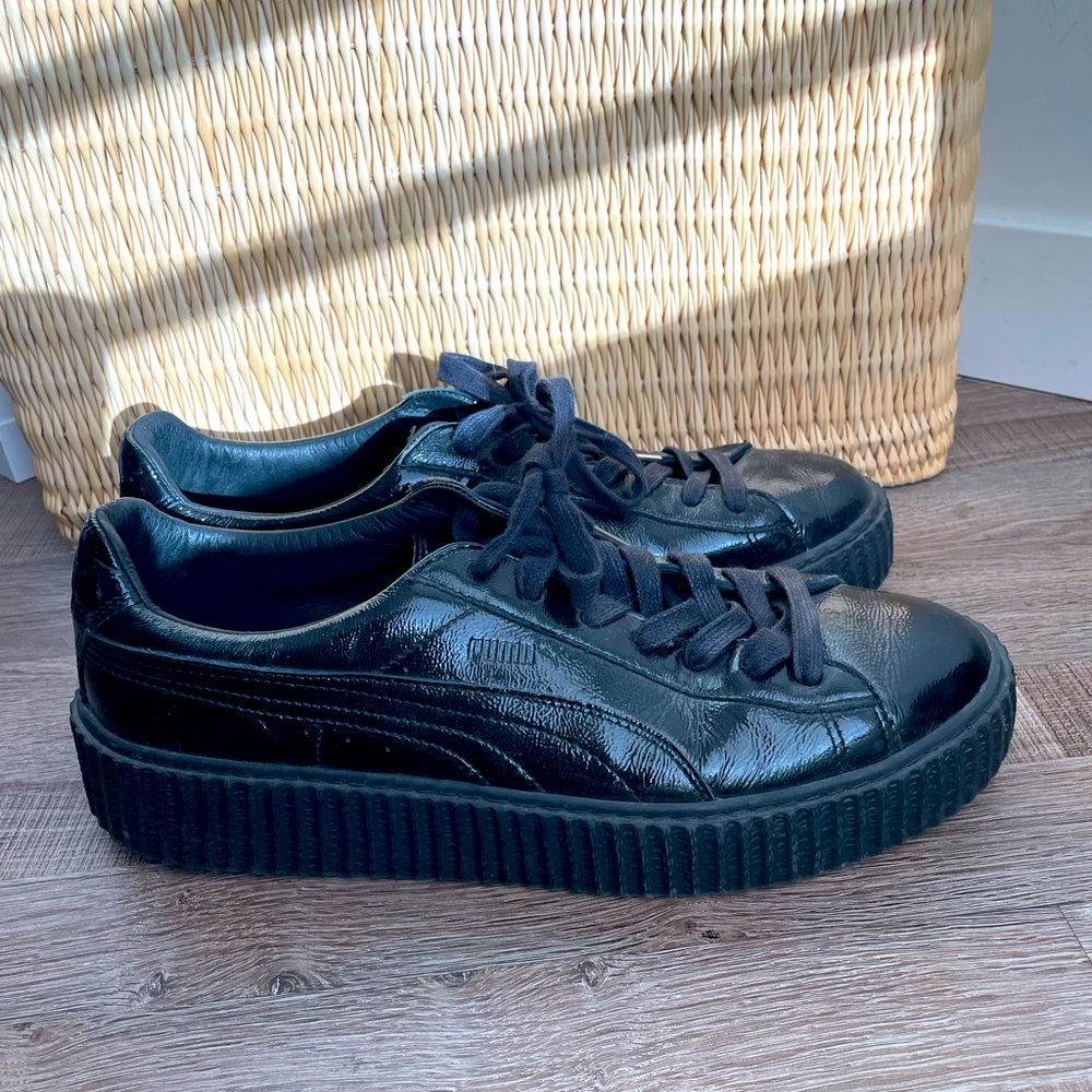 Fenty Puma Creeper in Black Cracked Leather